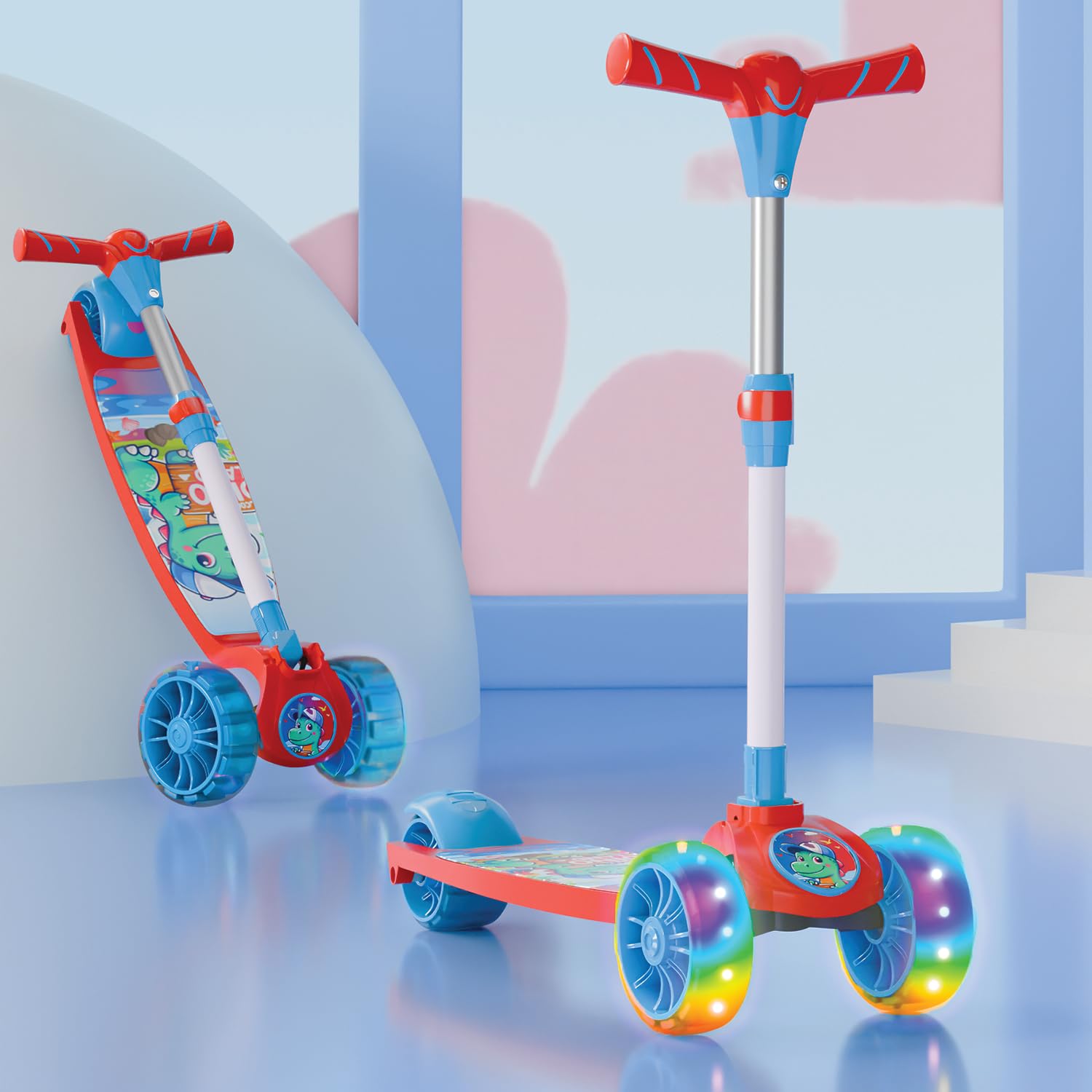 Lifelong LLKS14 Kick Scooter with Adjustable Height & LED Wheels (Max User Weight: 50kg) Kids Scooter