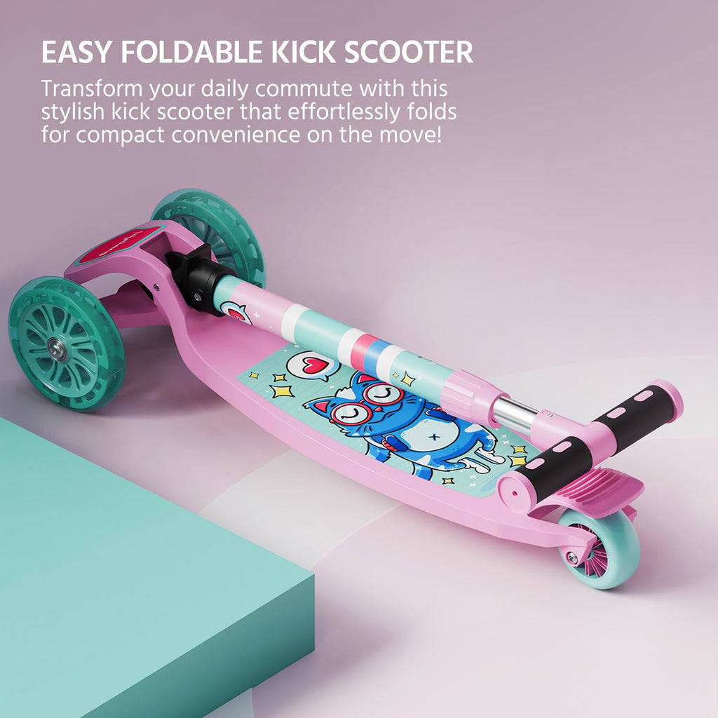 Lifelong LLKS14 Kick Scooter with Adjustable Height & LED Wheels (Max User Weight: 50kg) Kids Scooter