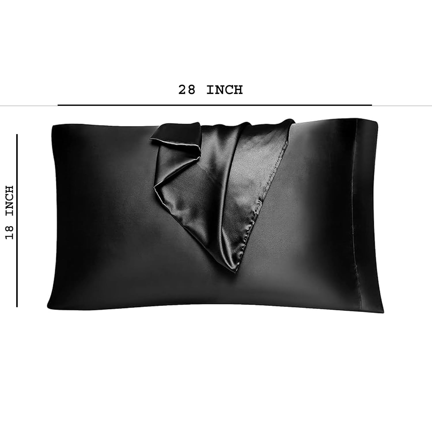 RAGGLE Set of 2 Satin Silk Pillowcase for Hair and Skin Standard Size 18"X 28" with Soft Breathable Smooth Cooling Pillow Covers for Sleeping or Pillow Protector (2, Brown)