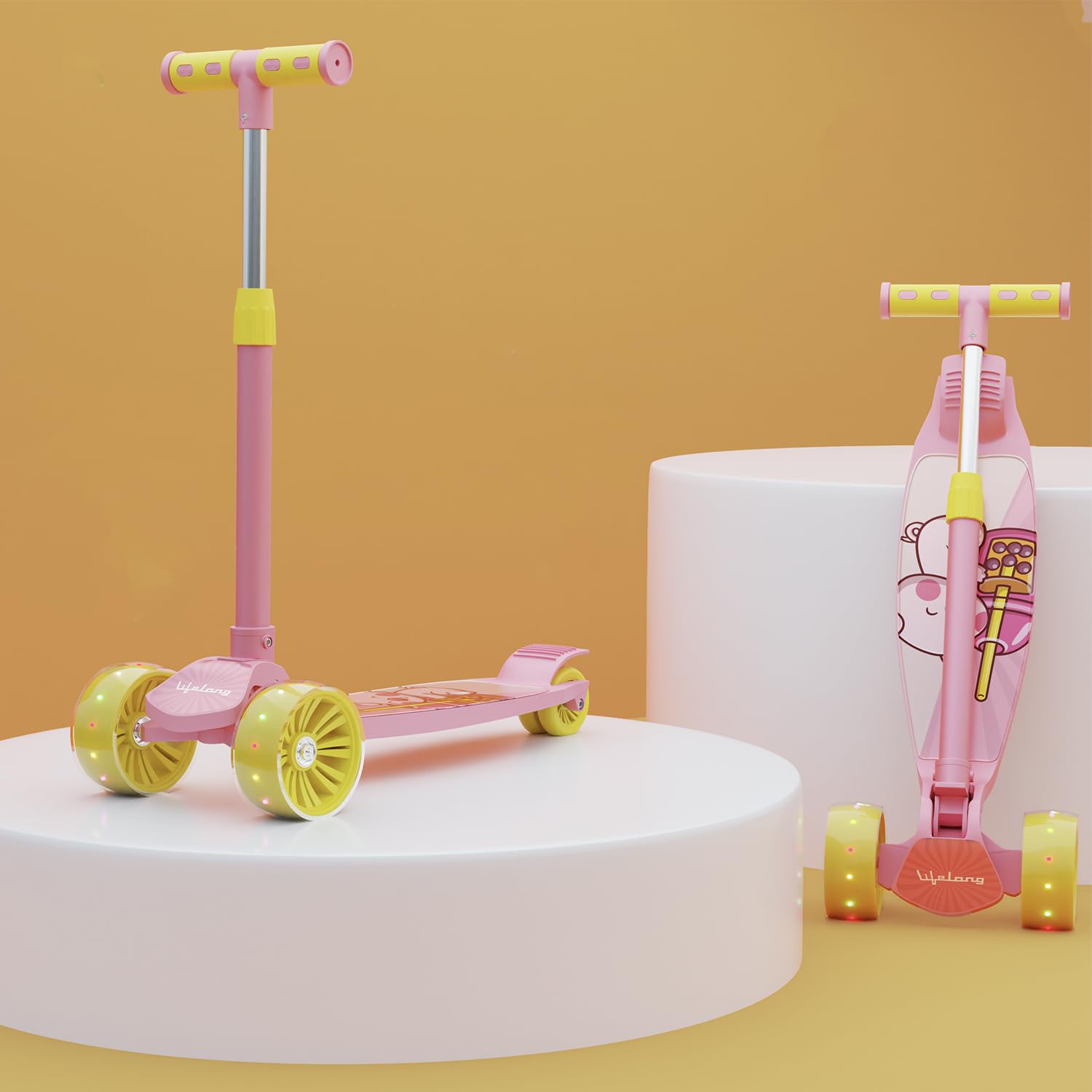 Lifelong LLKS14 Kick Scooter with Adjustable Height & LED Wheels (Max User Weight: 50kg) Kids Scooter