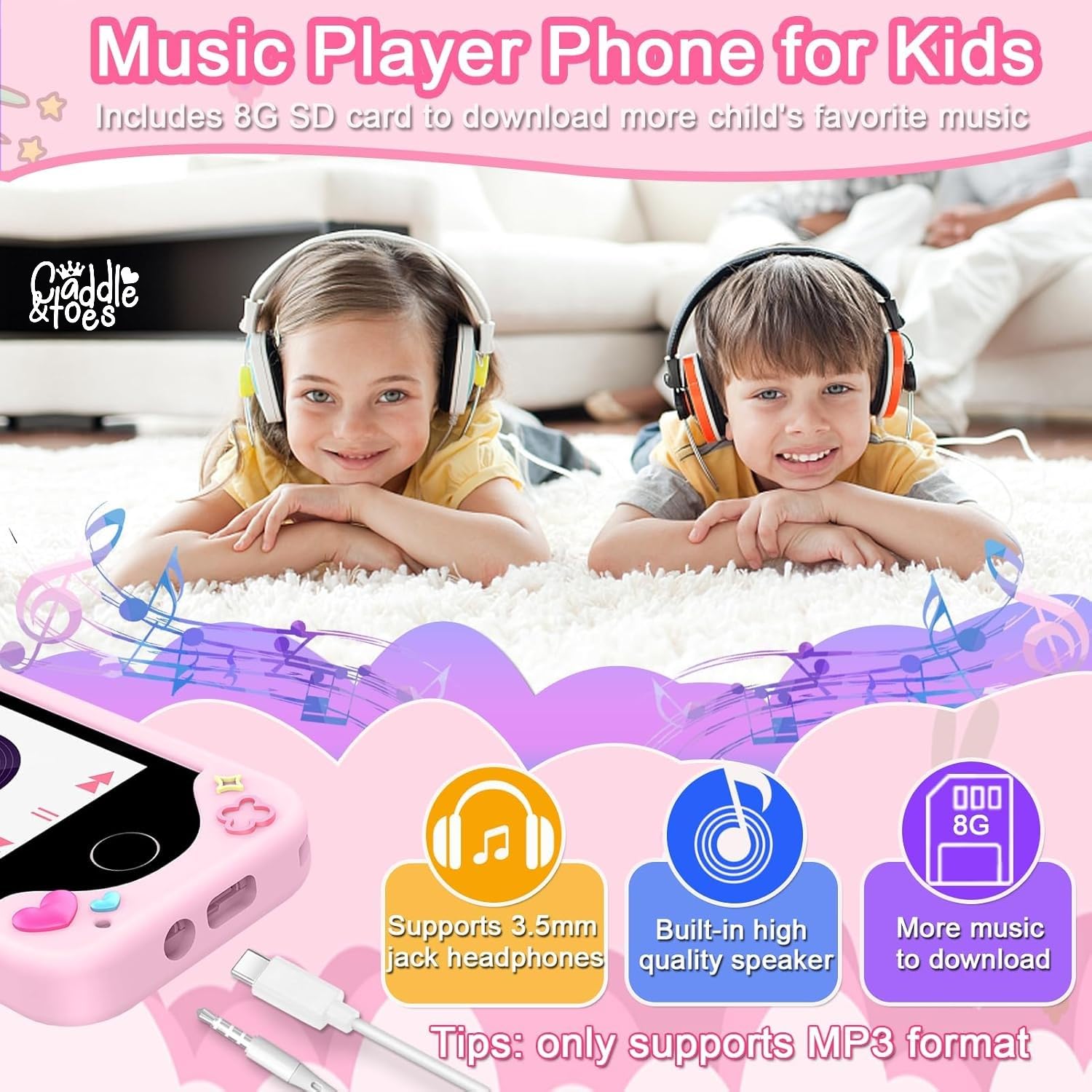 Kids Smart Phone for Girls and Boys, Christmas Birthday Gifts for Girls boys Age 3-10 Kids Toys Cell Phone, 2.8" Touchscreen Learning Play Toy Phone with Dual Camera, Game, Music Player