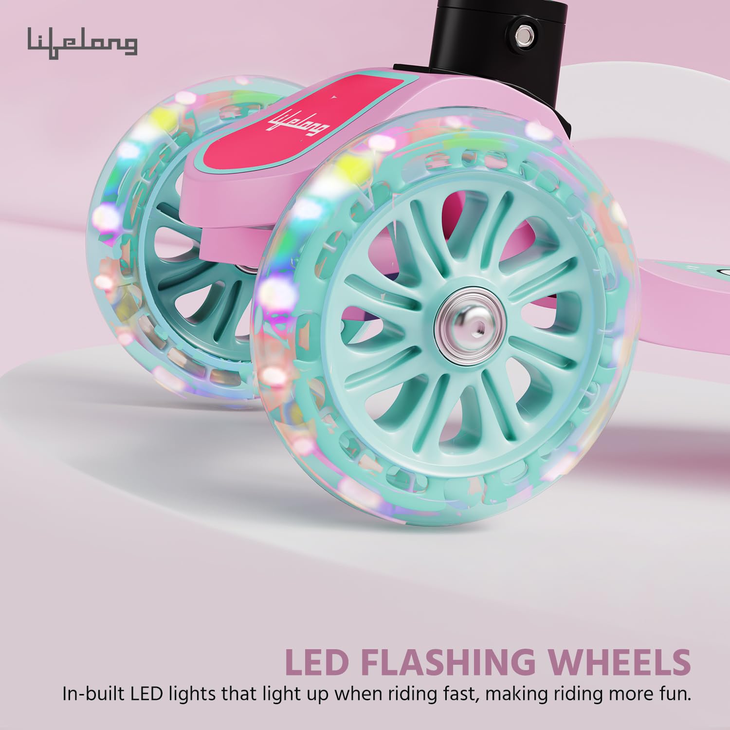 Lifelong LLKS14 Kick Scooter with Adjustable Height & LED Wheels (Max User Weight: 50kg) Kids Scooter